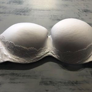 Victoria Secret White Bra Lined Strapless 38C